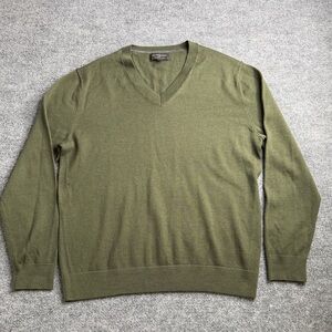 Banana Republic Sweater Men's LargeGreen 100% Merino Wool V-Neck